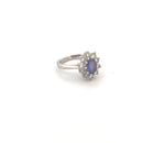 18kt White Gold Tanzanite & Diamond Cluster Ring