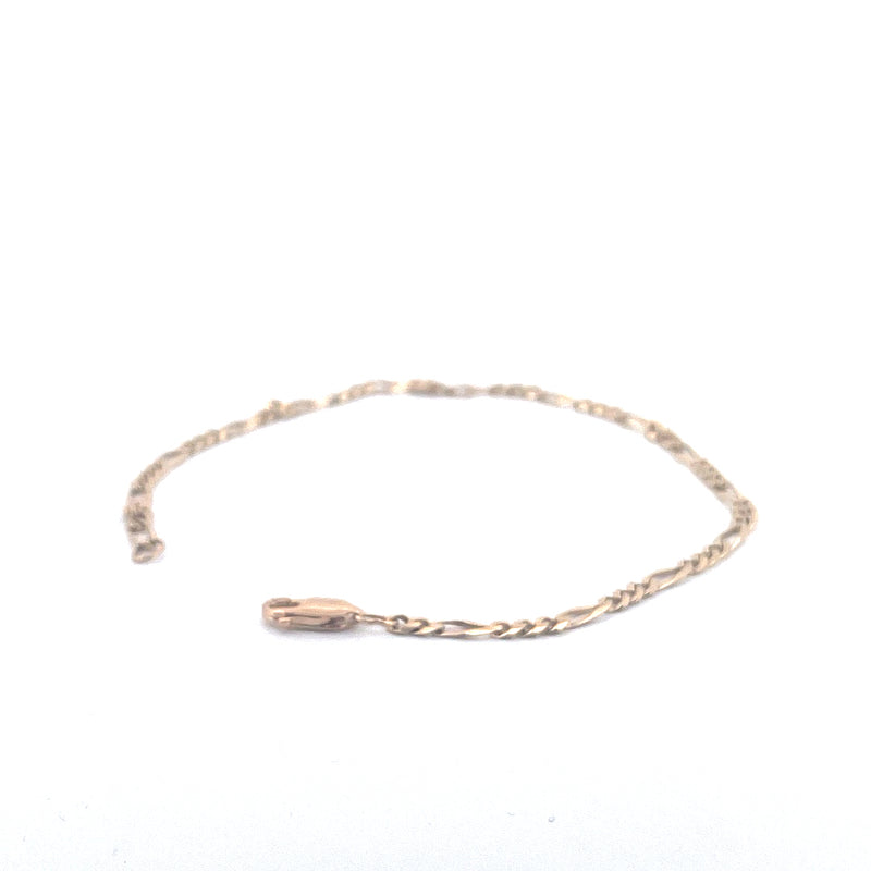 9KT Yellow Gold Figaro Bracelet