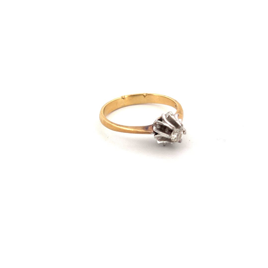18kt Yellow Gold Solitaire Diamond Ring
