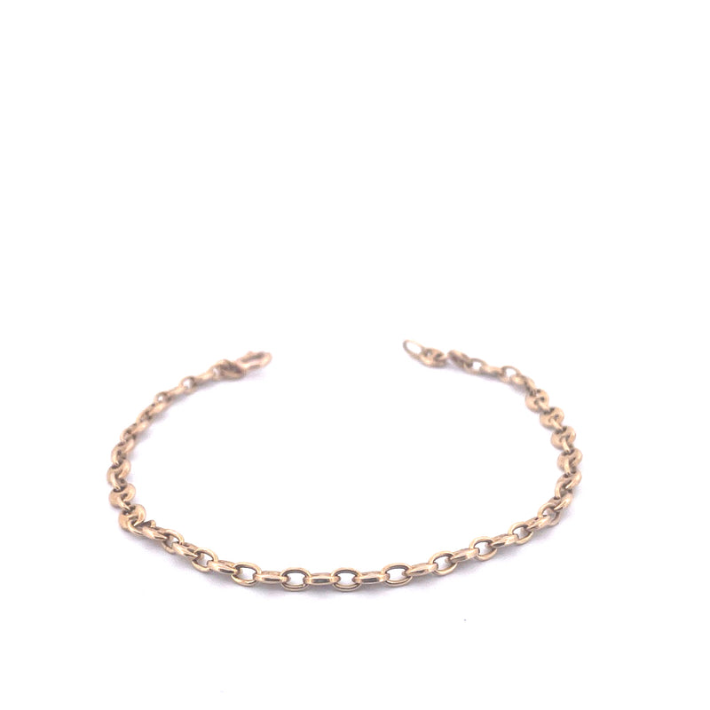 14KT Yellow Gold Puffed Mariner Link Bracelet