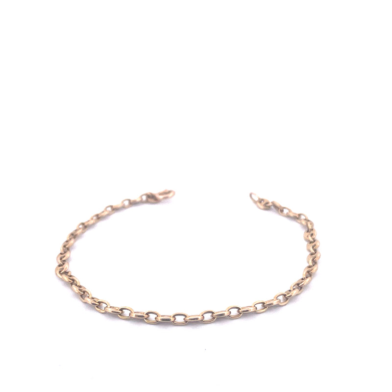 14KT Yellow Gold Puffed Mariner Link Bracelet