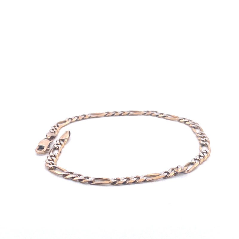 9KT Yellow Gold Figaro Bracelet