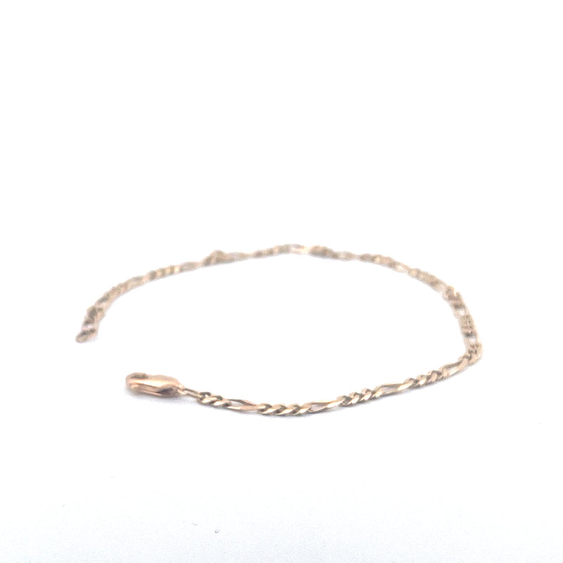 9KT Yellow Gold Figaro Bracelet