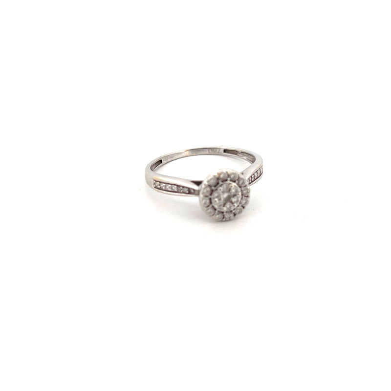 18kt White Gold Solitaire Illusion Set Halo Ring — frame 21