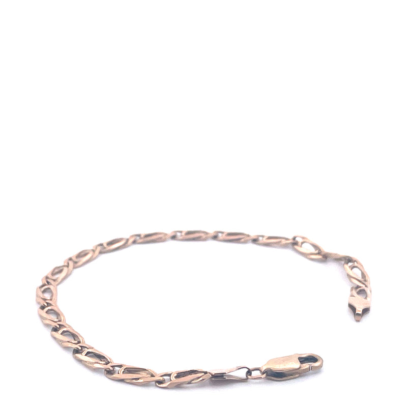 9KT Yellow Gold Oval Link Bracelet