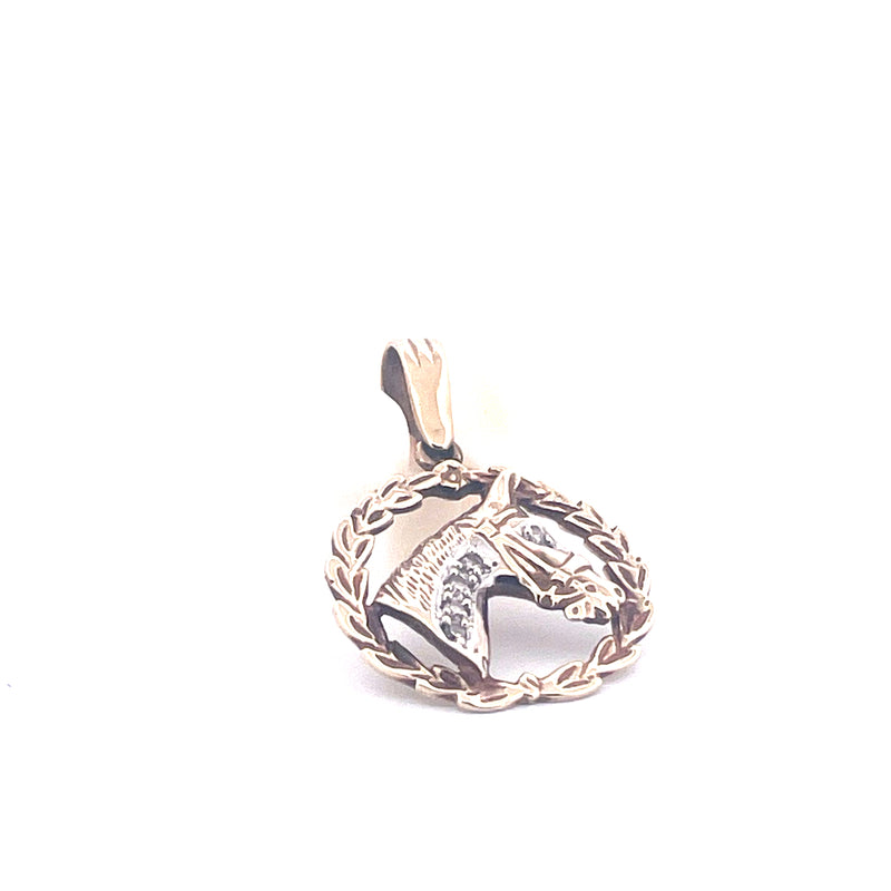 9KT Yellow Gold Horse Pendant