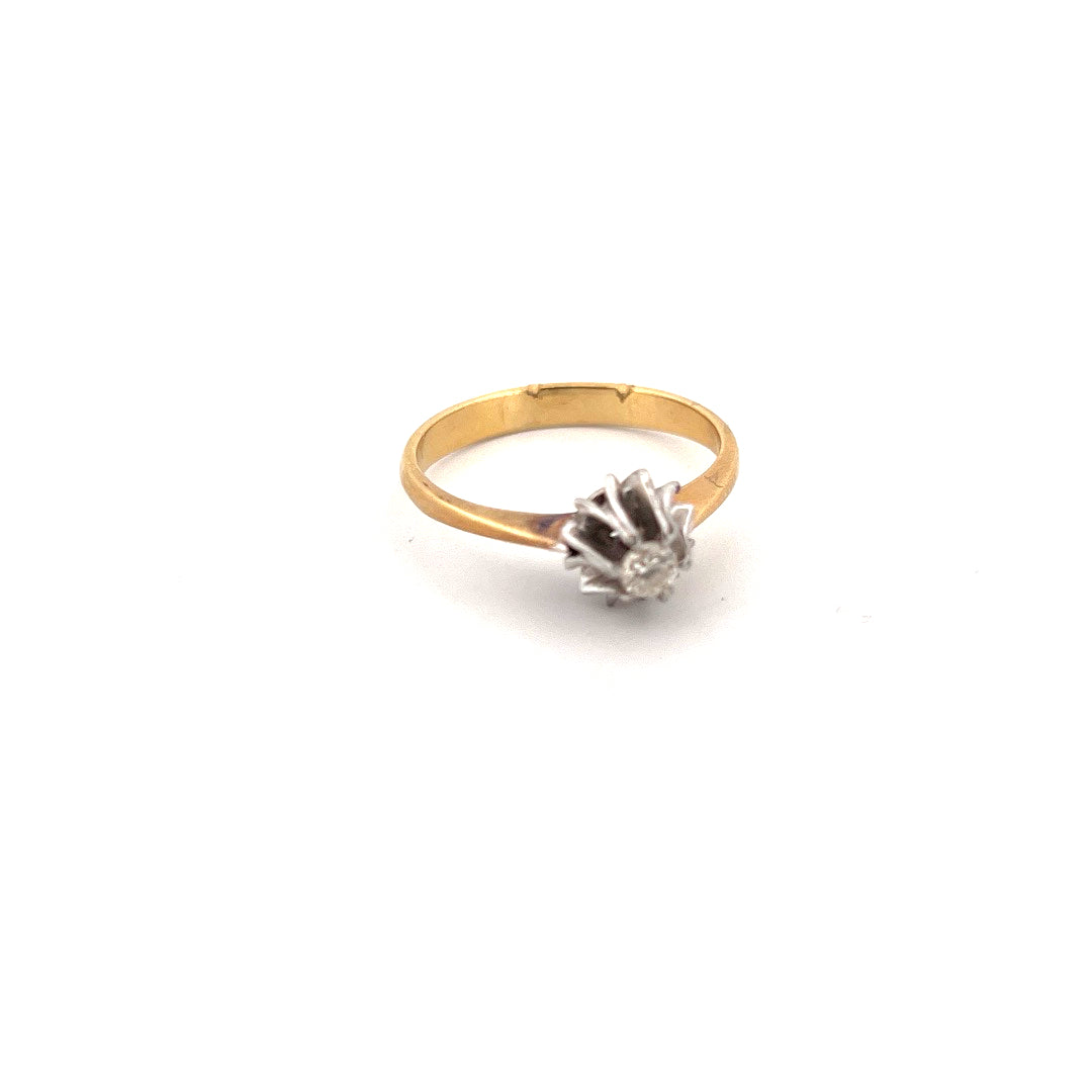 18kt Yellow Gold Solitaire Diamond Ring