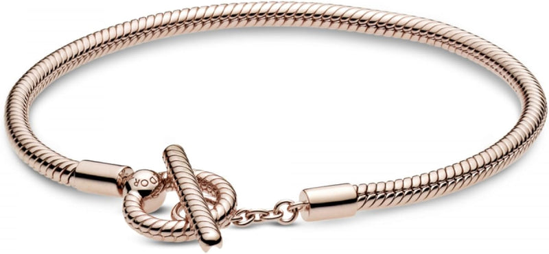 Pandora Moments Rose T-Bar Snake Chain Bracelet