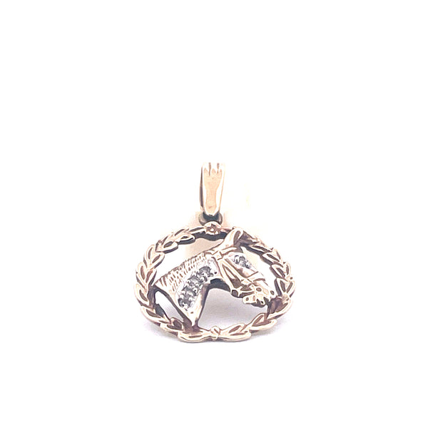 9KT Yellow Gold Horse Pendant