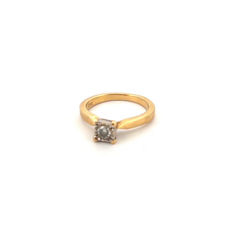 18kt Yellow Gold Solitaire Diamond Ring — frame 1