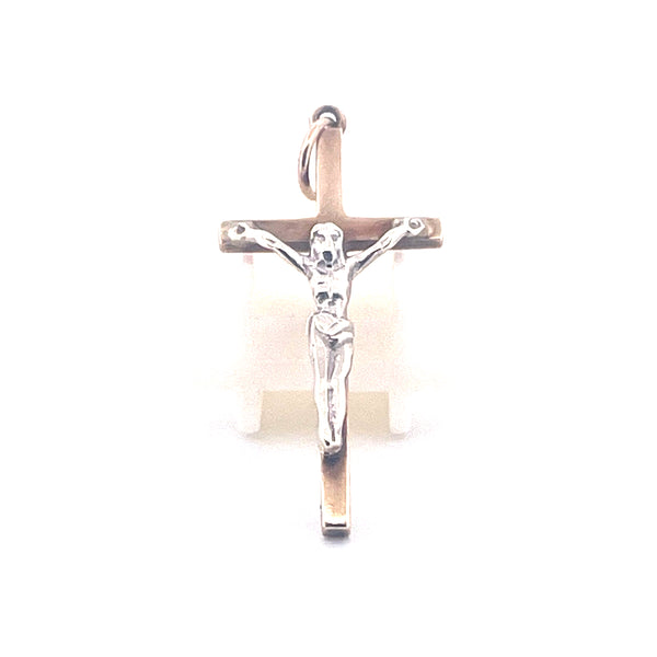 9KT Yellow & White Gold Cross Pendant