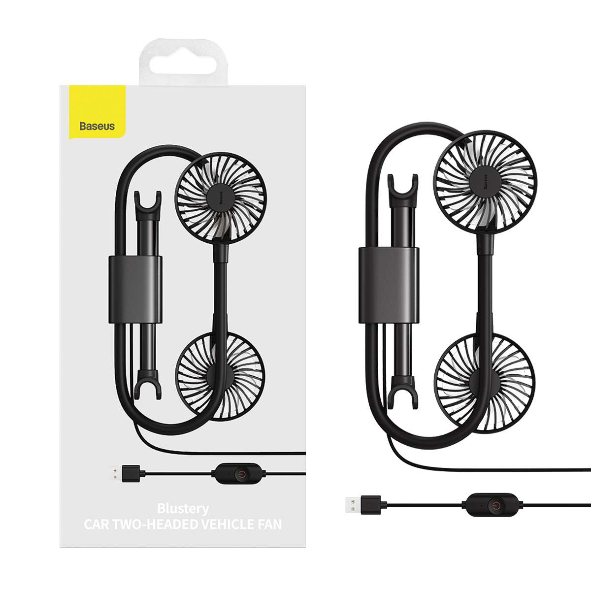 Baseus car two-headed vehicle fan