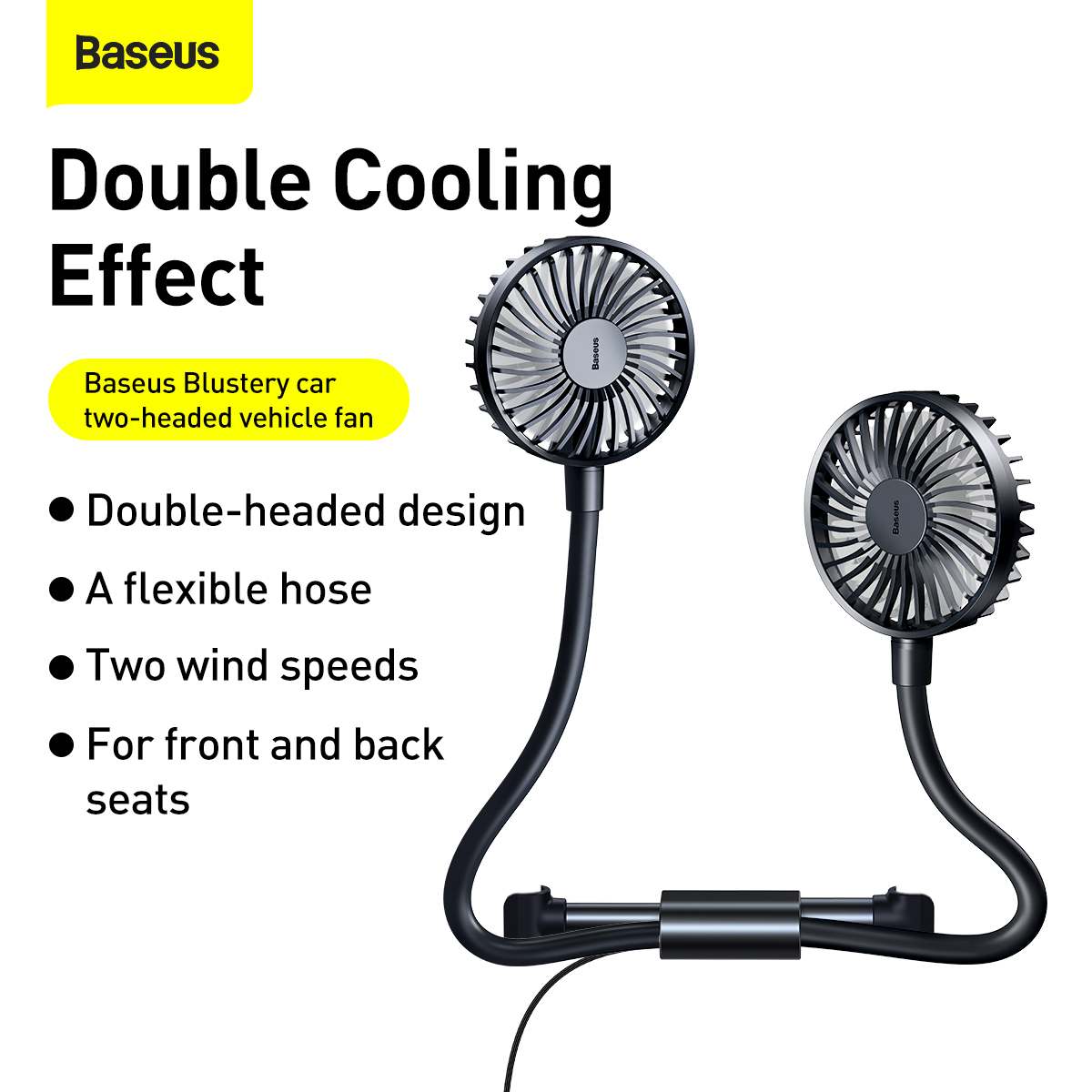 Baseus car two-headed vehicle fan