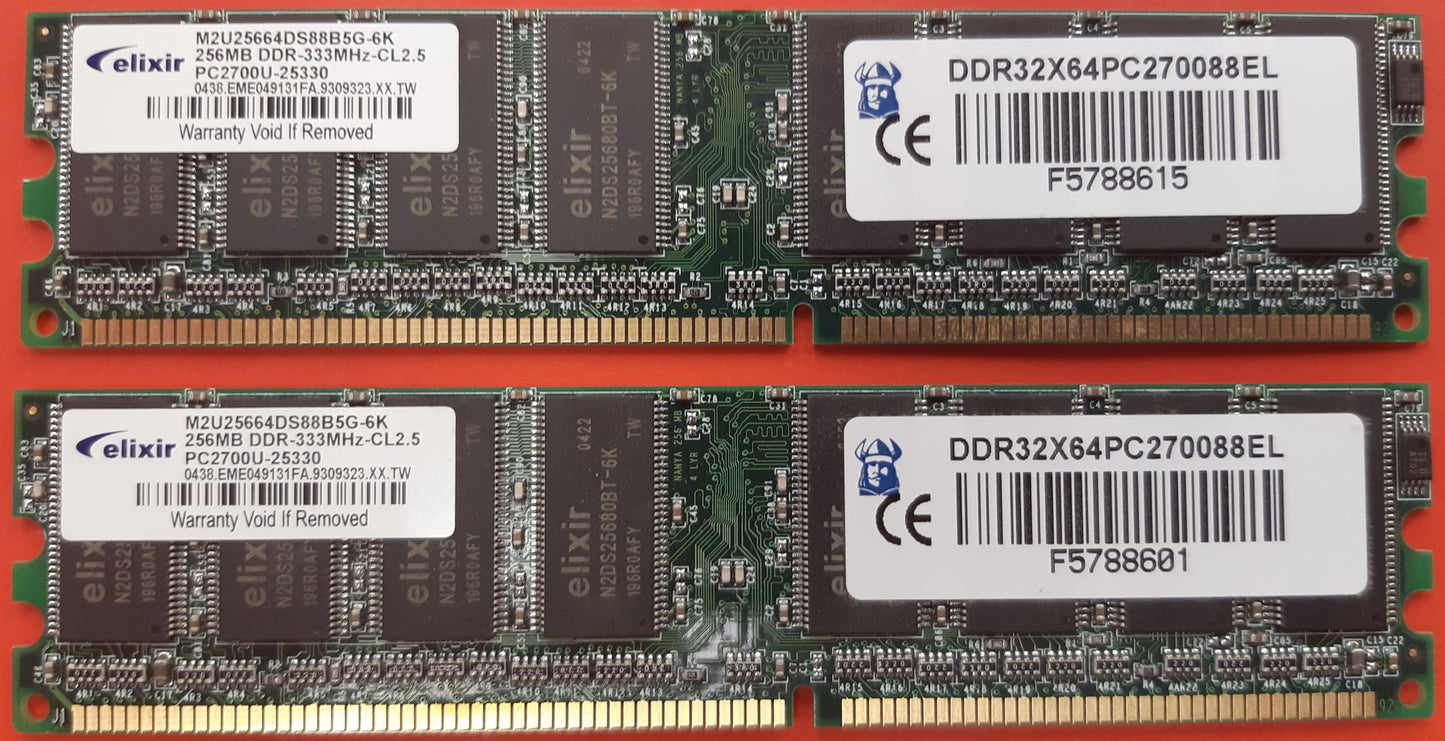 Elixir 256MB RAM 333MHz (Pair)