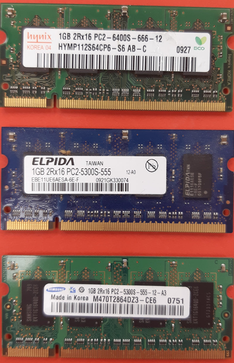 3 x  1GB RAM (For Laptop)