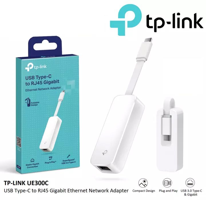 TP-Link, UE300C, Type-C to RJ45 Gigabit, Ethernet Adapter