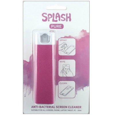 SPLASH Pure Antibacterial Screen Cleaner with attached Microfibre Cloth