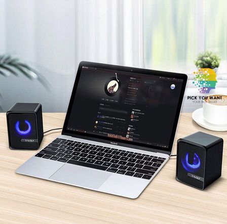 T-Wolf, S3 Luminous Speakers, USB & 3.5MM, RGB, 6W, for PC/Laptop/Smartphone/Tablets