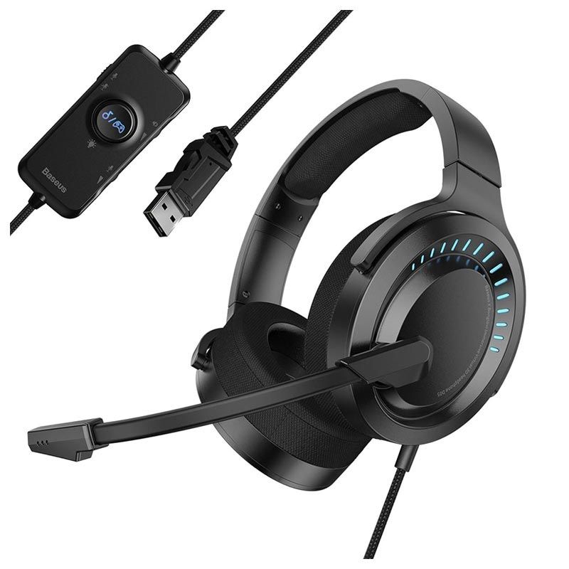 Baseus, GAMO, Wired USB & Type-C, Gaming Headphones with RGB